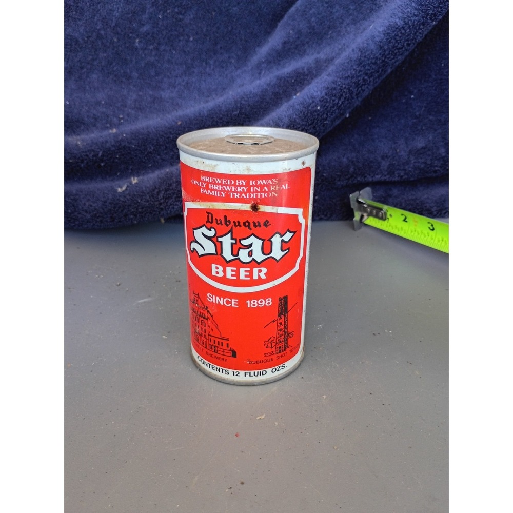 VINTAGE DUBUQUE‎ STAR BEER CAN 12 OZ EMPTY BOTTOM OPENED PULL TAB STEEL